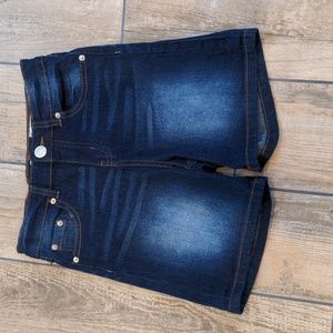 Girls Indigo Rein Long/Bermuda Style Denim Shorts